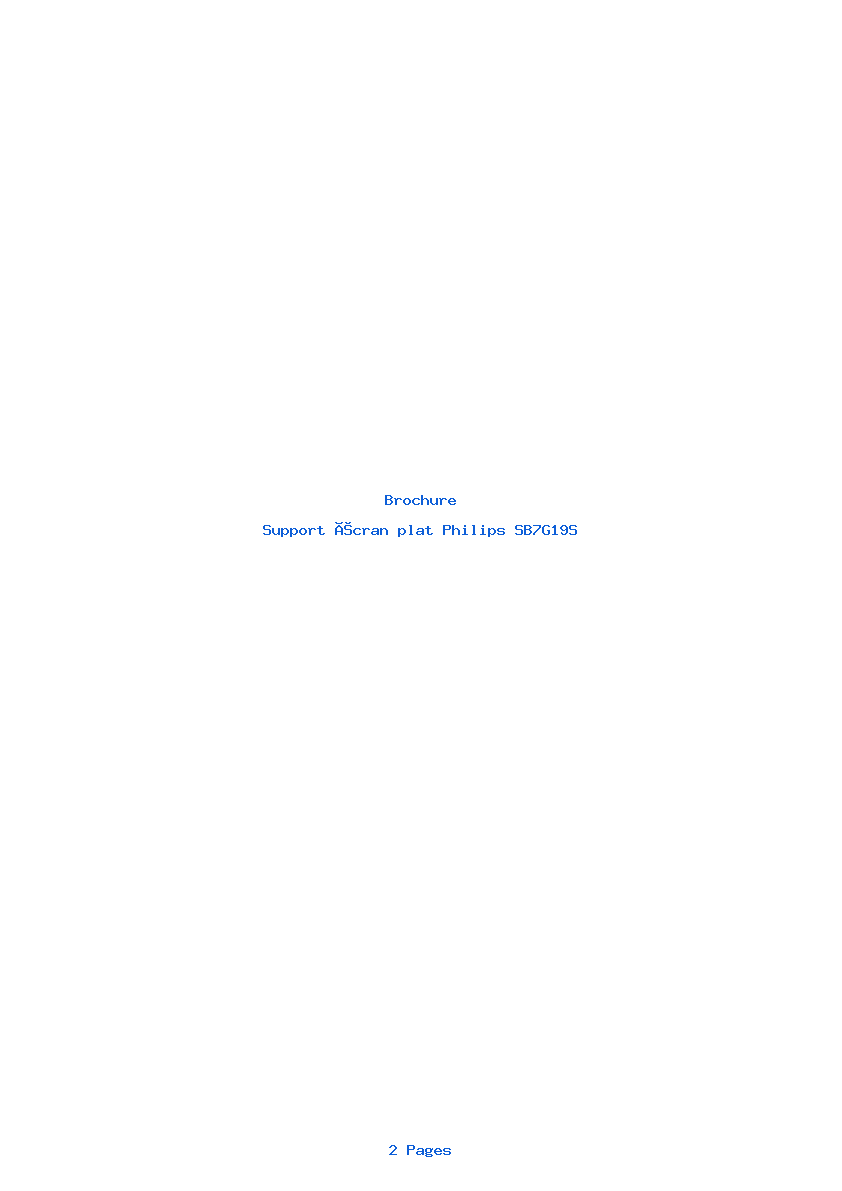 Page 1 de la notice Brochure Philips SB7G19S