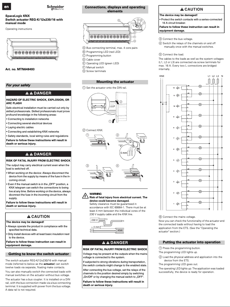 Page 1 de la notice Manuel utilisateur Schneider MTN648493