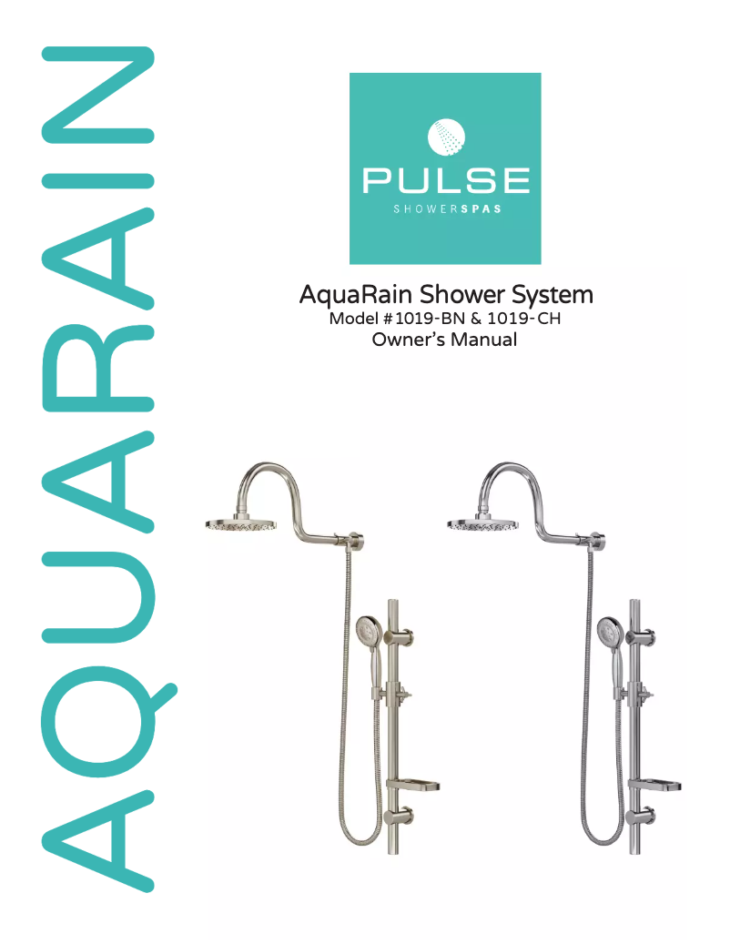 Page 1 de la notice Manuel utilisateur Pulse ShowerSpas AquaRain 1019-BN