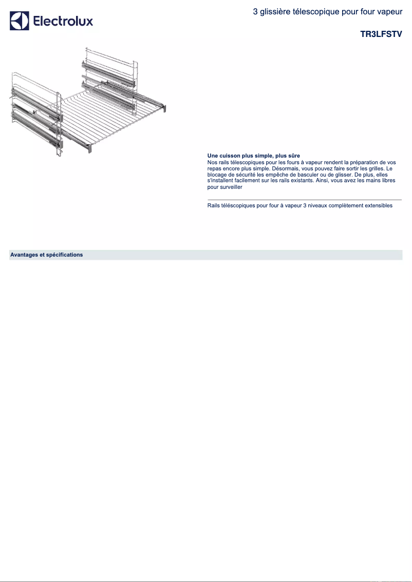 Página 1 del manual Ficha técnica AEG TR3LFSTV