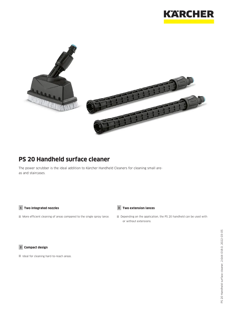 Page 1 de la notice Manuel utilisateur Kärcher PS 20