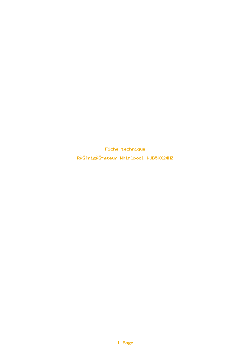 Image de la première page du manuel de l'appareil WUB50X24HZ