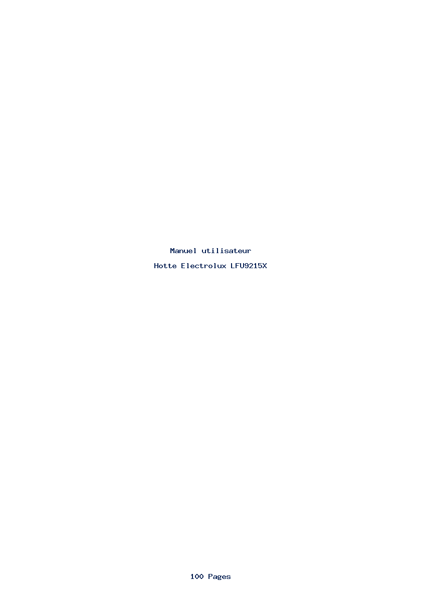 Page 1 de la notice Manuel utilisateur Electrolux LFU9215X