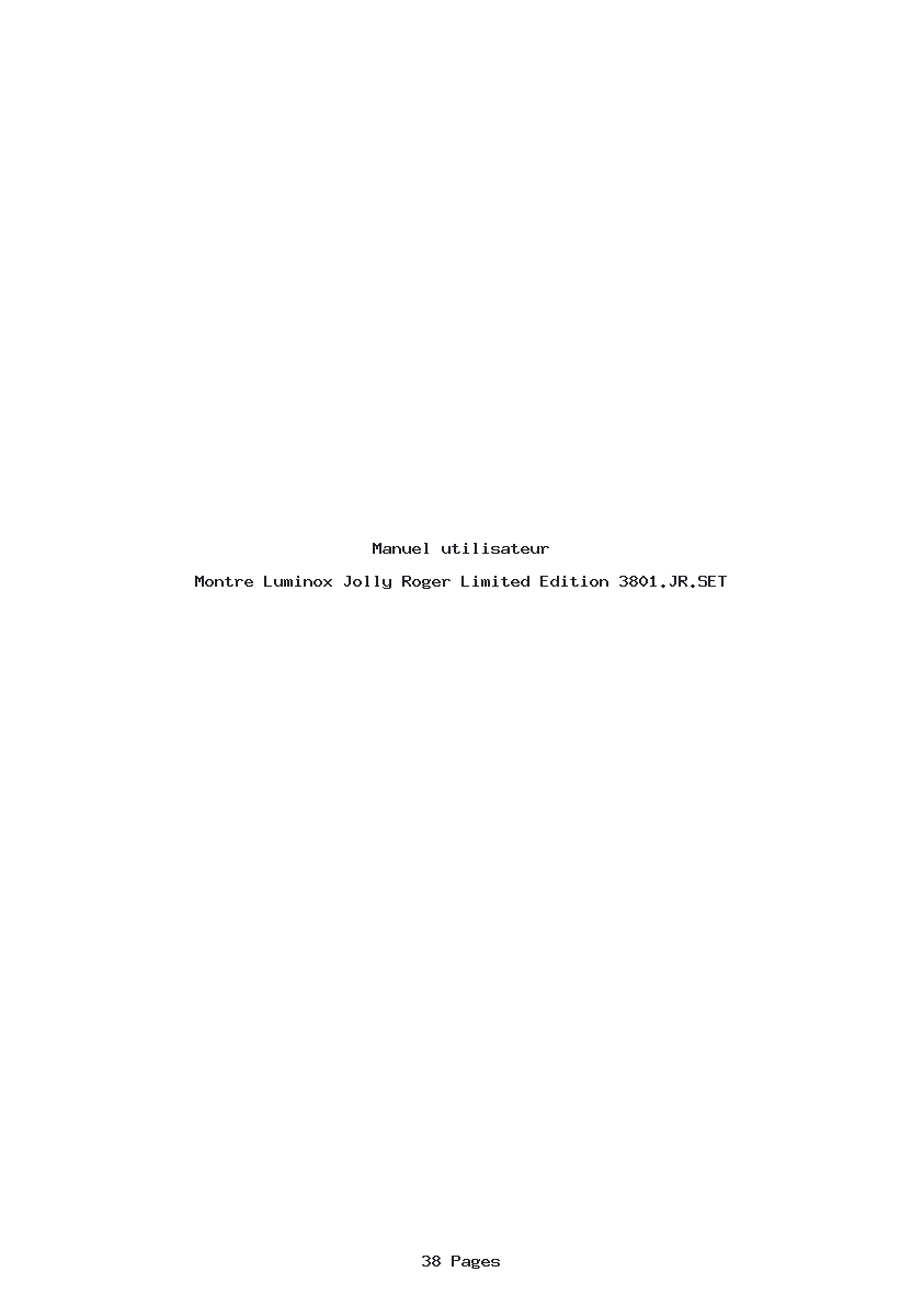 Page 1 de la notice Manuel utilisateur Luminox Jolly Roger Limited Edition 3801.JR.SET