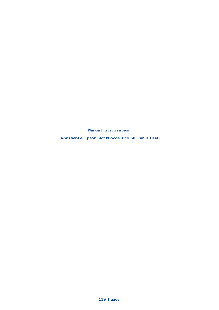 Page 1 de la notice Manuel utilisateur Epson WorkForce Pro WF-8090 DTWC