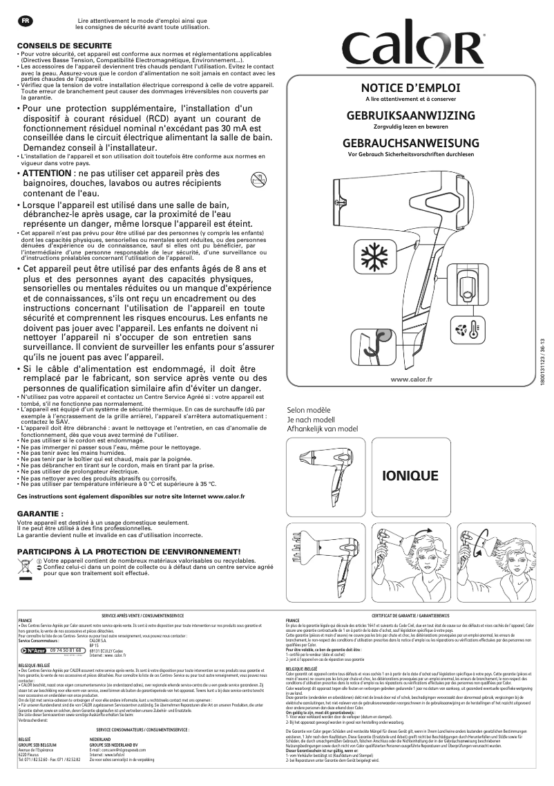 Página 1 del manual Manual de usuario Calor Studio Dry