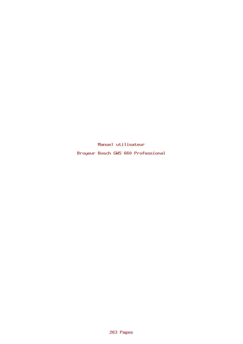 Page 1 de la notice Manuel utilisateur Bosch GWS 660 Professional