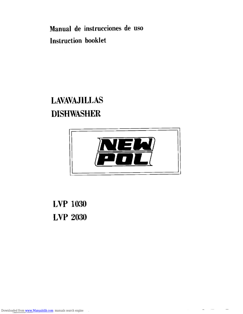 Page 1 of the manual User Manual New Pol LVP 1030