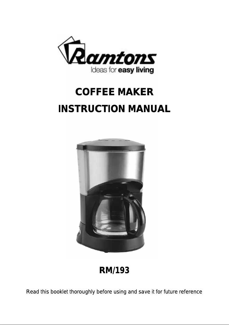 Page 1 de la notice Manuel utilisateur Ramtons RM/193