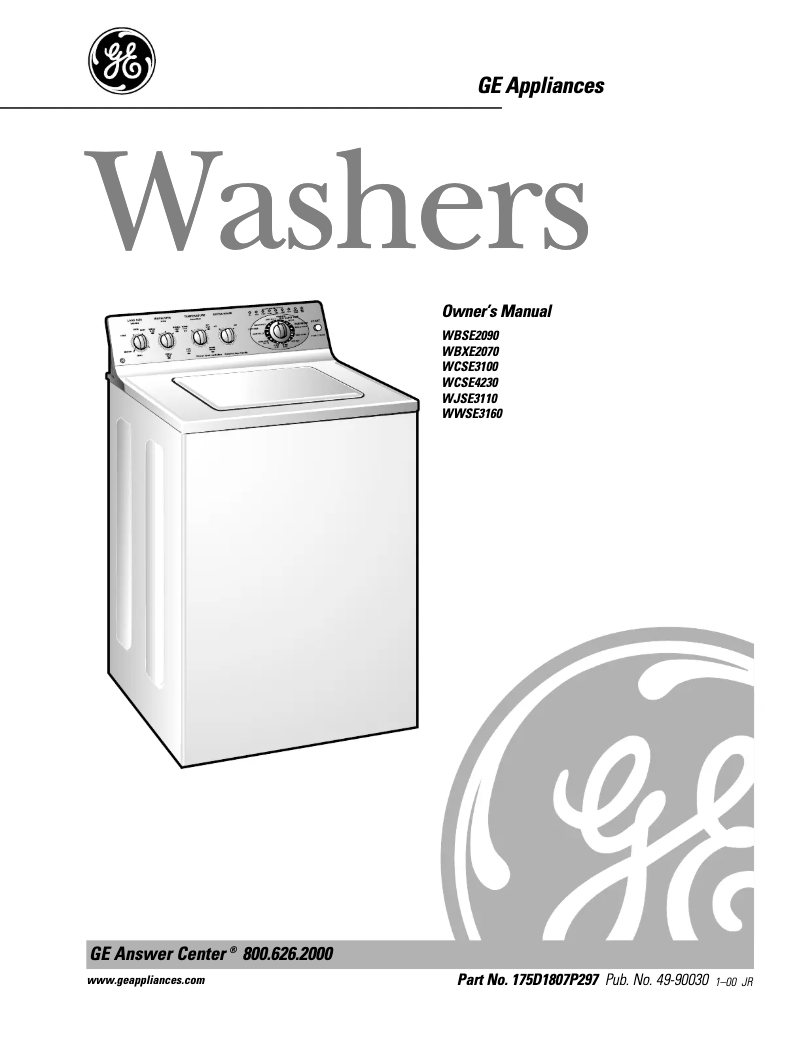 Página 1 del manual Manual de uso y mantenimiento GE WJSE3110AAA