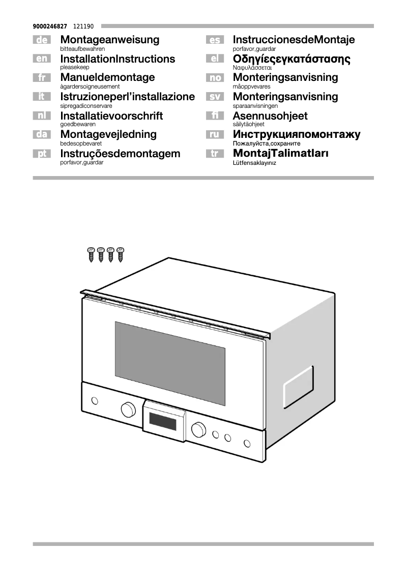 Page 1 de la notice Guide d'installation Gaggenau BM220130