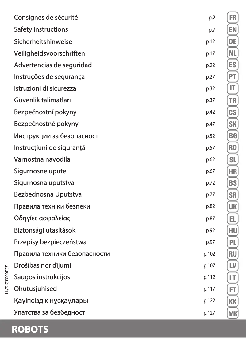 Page 1 de la notice Instructions de sécurité Rowenta X-plorer Serie 130 AI