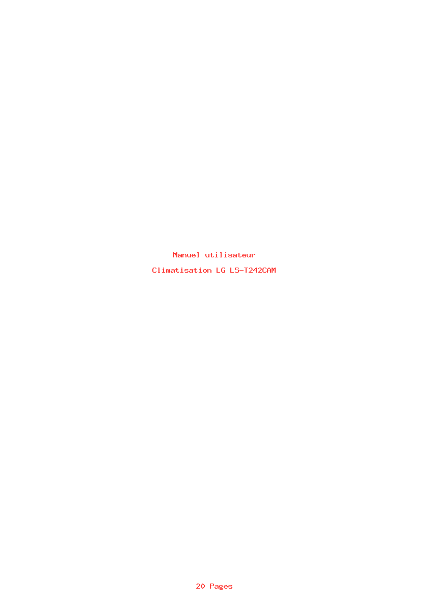 Page 1 de la notice Manuel utilisateur LG LS-T242CAM