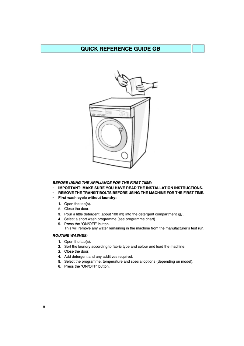 Page 1 de la notice Manuel utilisateur Ignis AWV 465