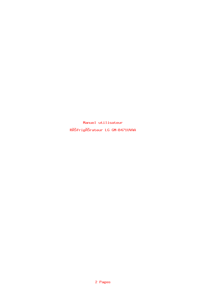 Page 1 de la notice Manuel utilisateur LG GM-B471UVAA