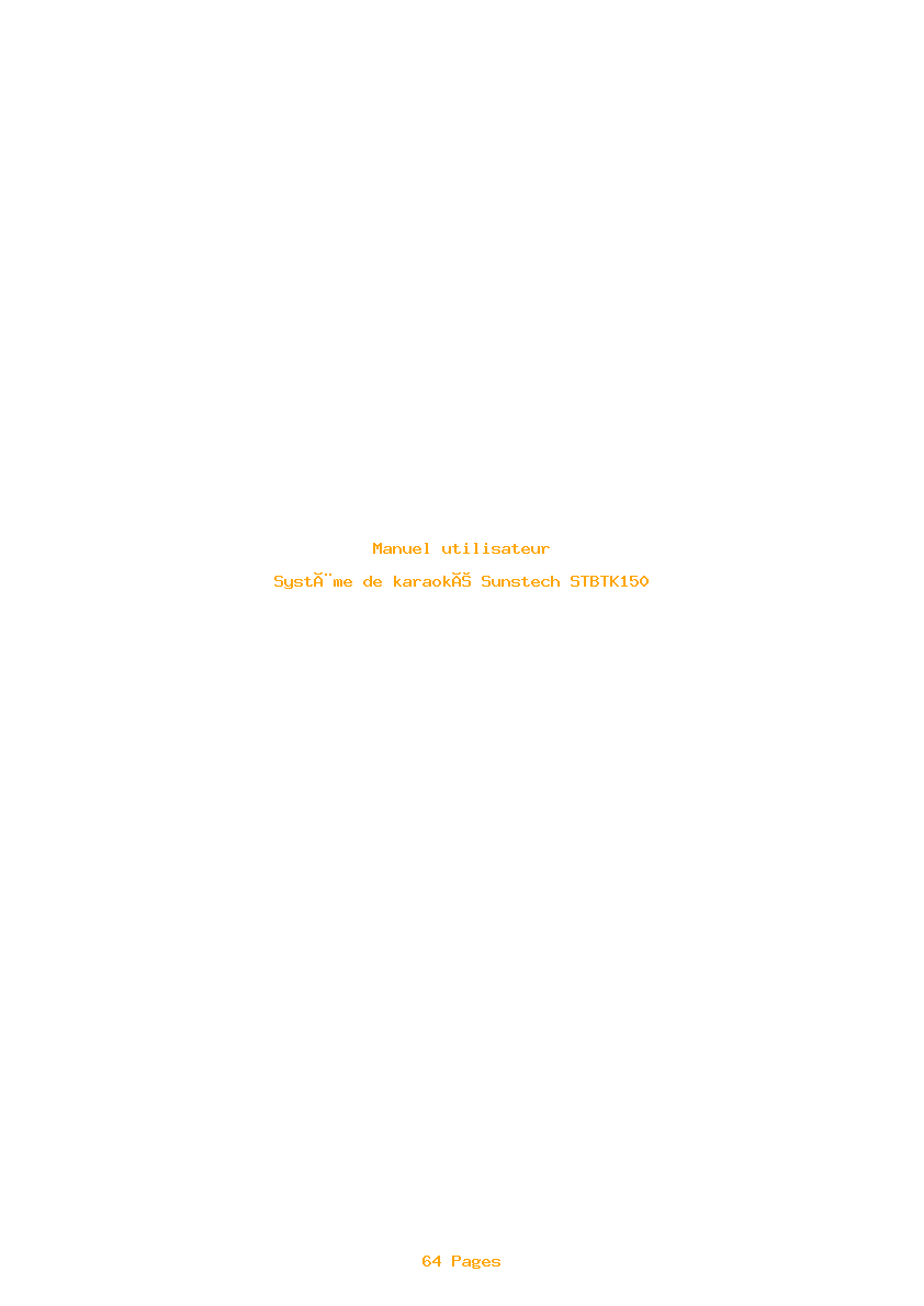 Page 1 de la notice Manuel utilisateur Sunstech STBTK150