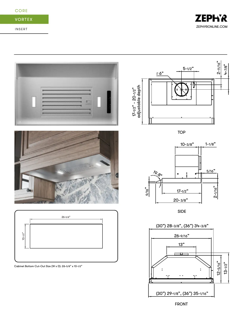 Página 1 del manual Ficha técnica Zephyr Vortex AK9028BS