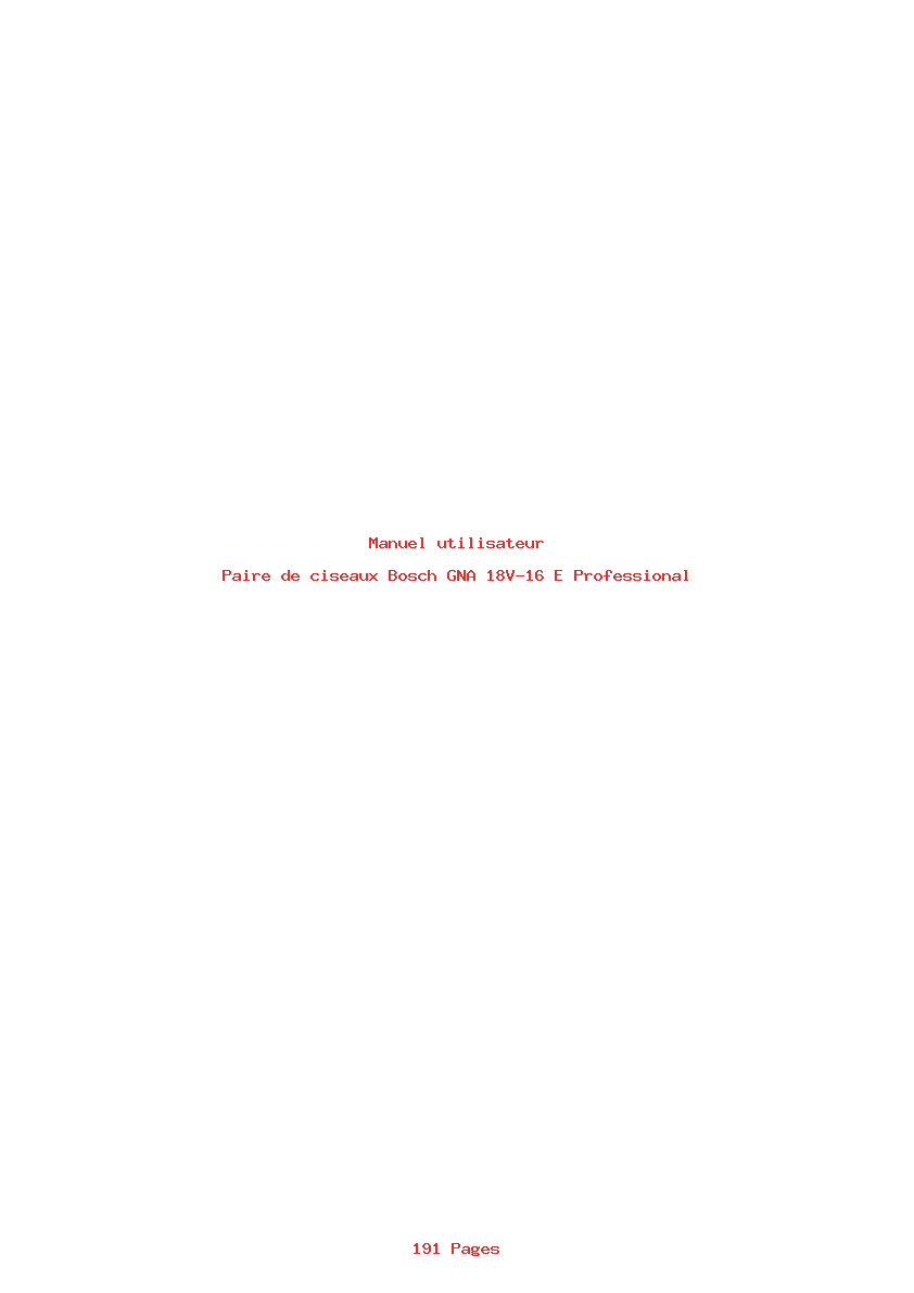 Page 1 de la notice Manuel utilisateur Bosch GNA 18V-16 E Professional