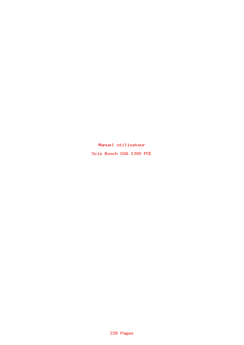 Page 1 de la notice Manuel utilisateur Bosch GSA 1300 PCE
