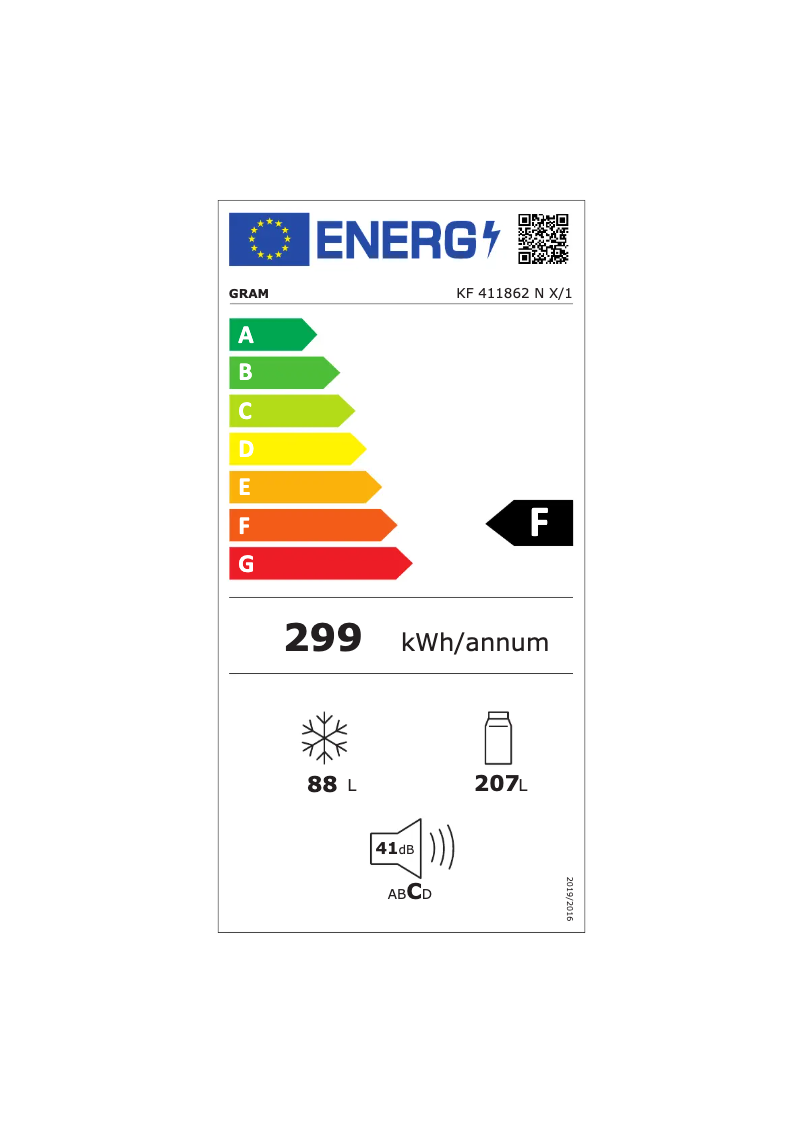 Página 1 del manual Etiqueta energética Gram KF 411862 N X/1