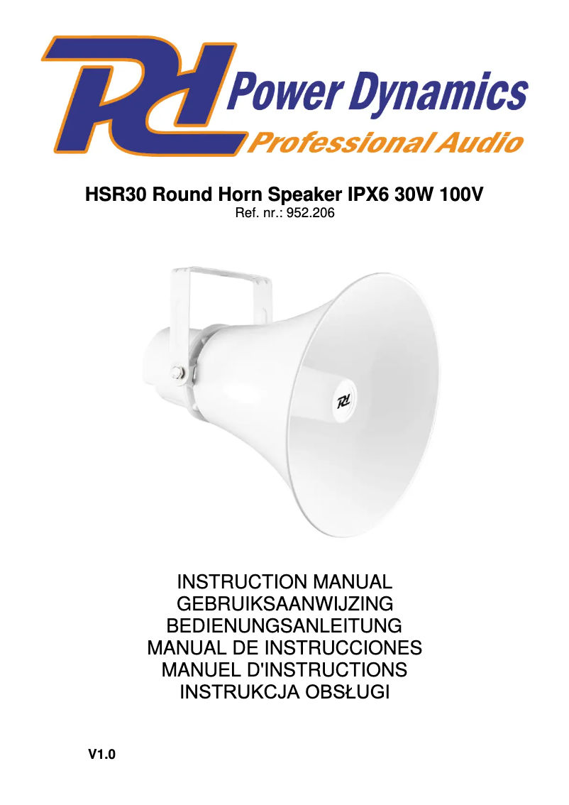 Page 1 de la notice Manuel utilisateur Power Dynamics HSR30