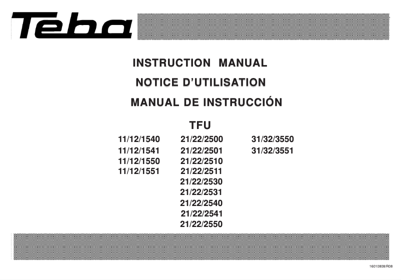 Page 1 de la notice Manuel utilisateur Teba U2530