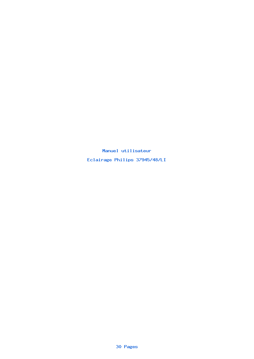 Page 1 de la notice Manuel utilisateur Philips 37945/48/LI
