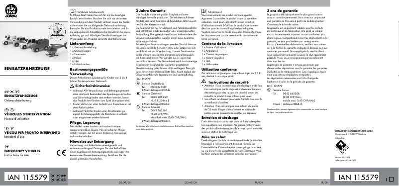 Page 1 de la notice Manuel utilisateur Playtive IAN 115579