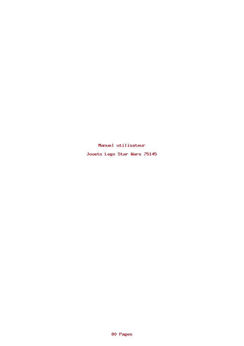Page 1 de la notice Manuel utilisateur Lego Star Wars 75145
