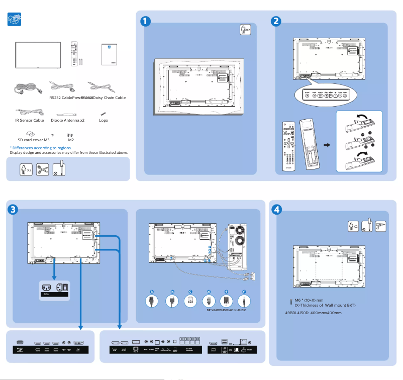 Página 1 del manual Guía de inicio rápido Philips 49BDL4150D