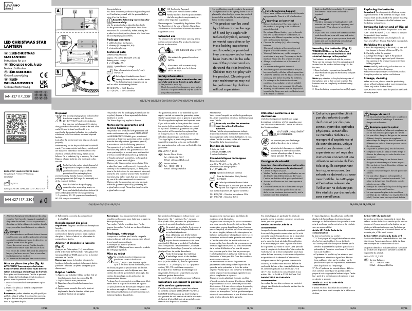 Page 1 of the manual User Manual Livarno Lux IAN 427117