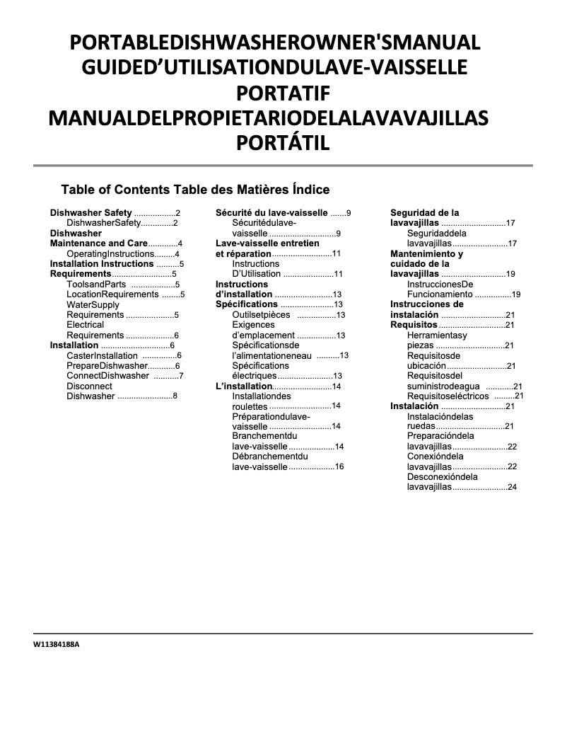 Page 1 de la notice Manuel d'utilisation et d'entretien Whirlpool WDP370PAHB