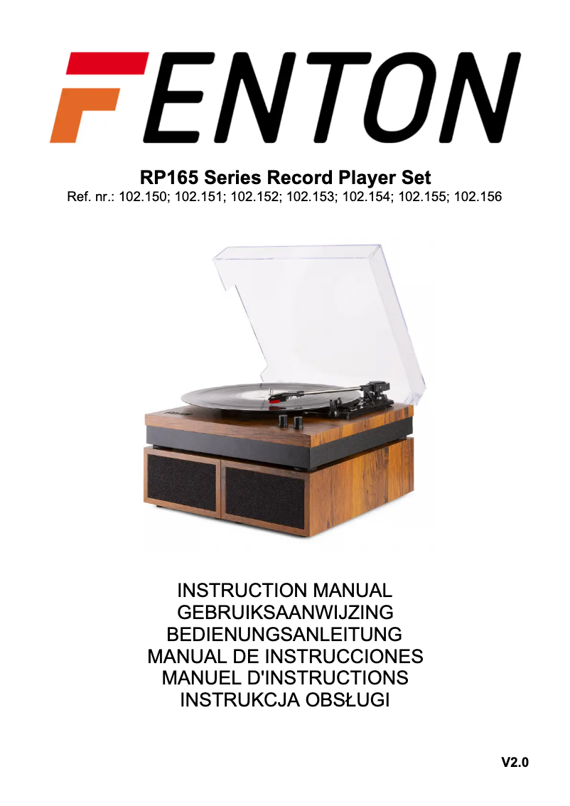 Page 1 de la notice Manuel utilisateur Fenton RP165M