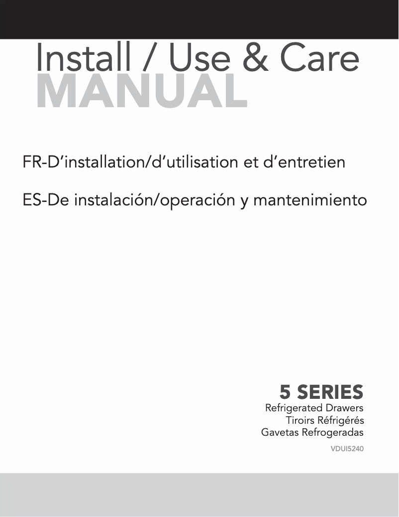 Page 1 of the manual User Manual Viking VDUI5240DSS