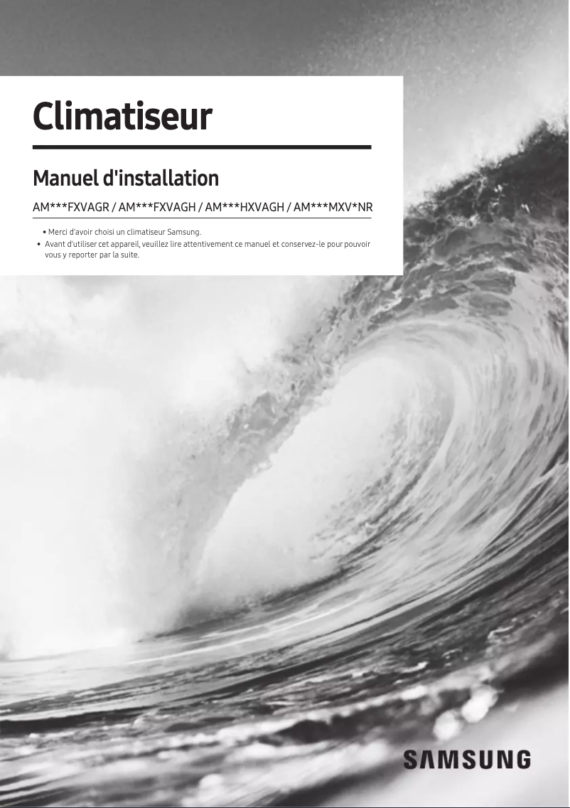 Page 1 de la notice Guide d'installation Samsung AM100FXVAGR