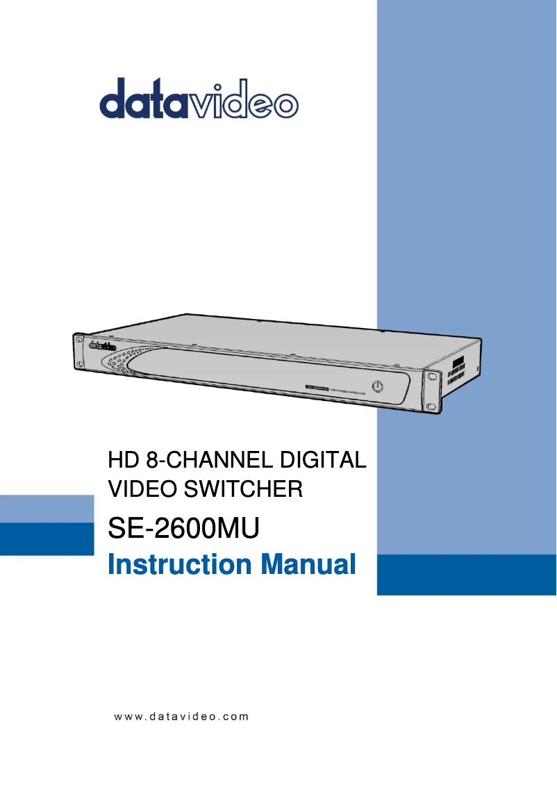 Page 1 de la notice Manuel utilisateur DataVideo SE-2600MU