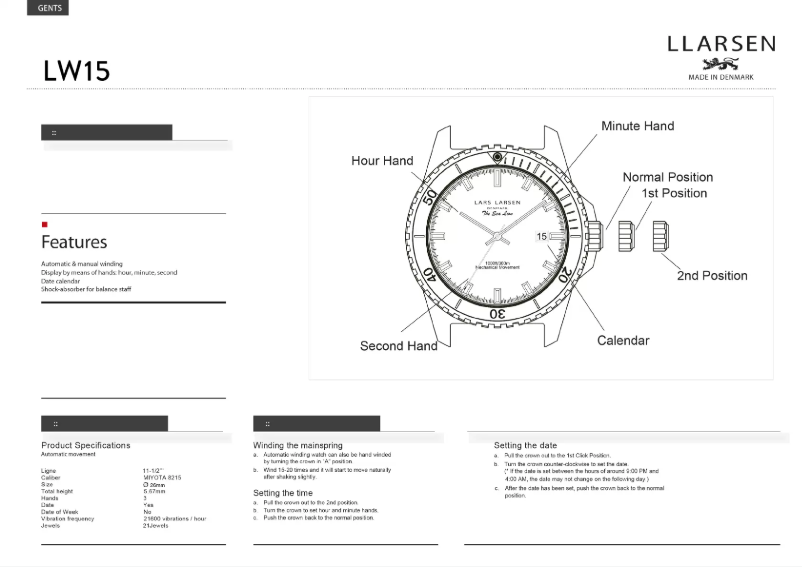 Page 1 de la notice Manuel utilisateur Lars Larsen FREDERIK 150SBSB