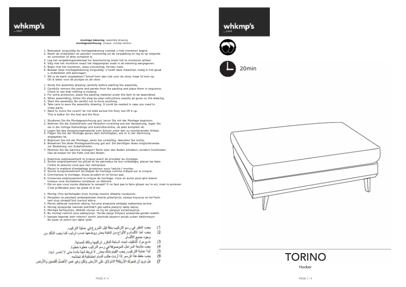 Page 1 de la notice Manuel utilisateur Wehkamp Torino