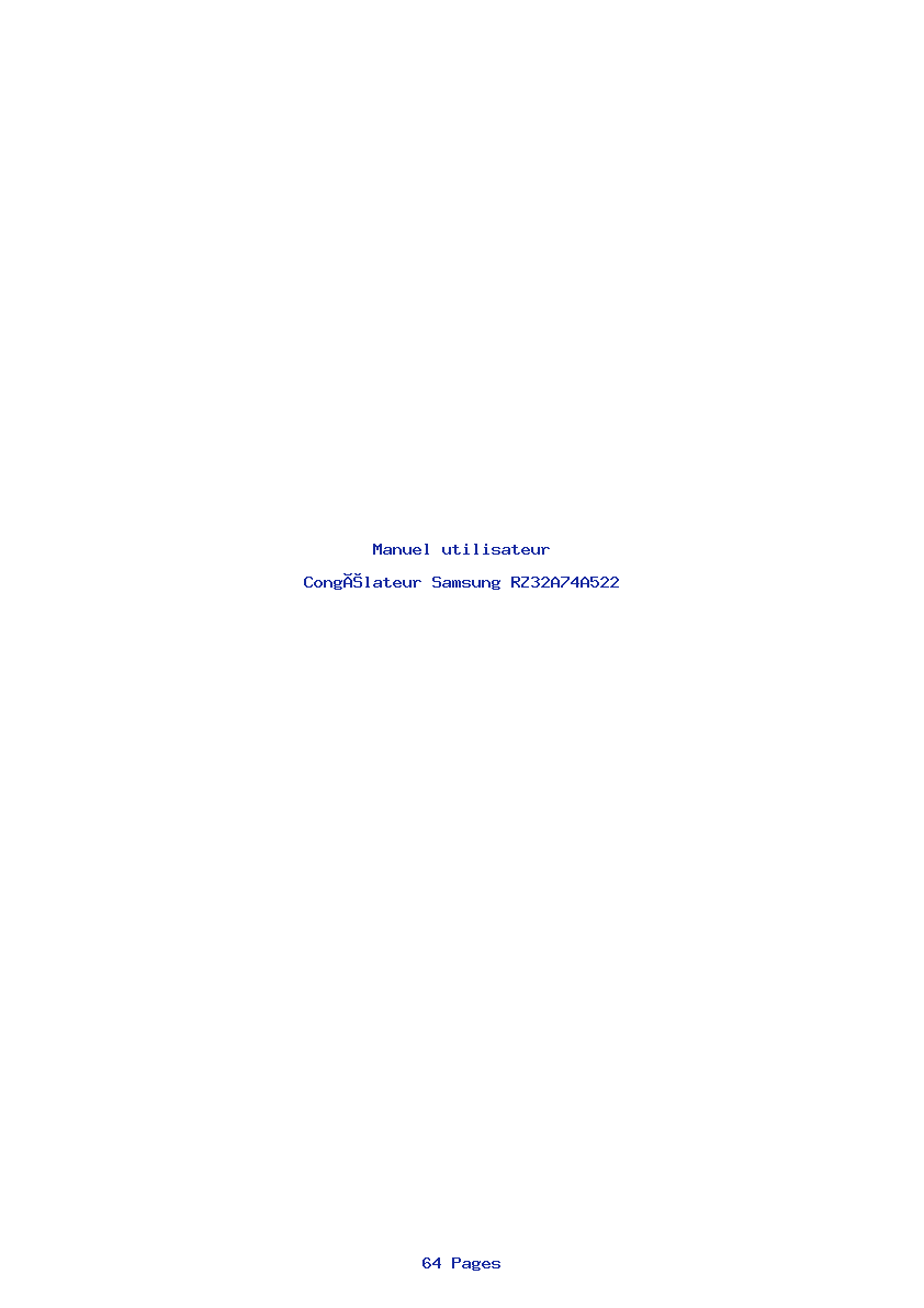 Page 1 de la notice Manuel utilisateur Samsung RZ32A74A522