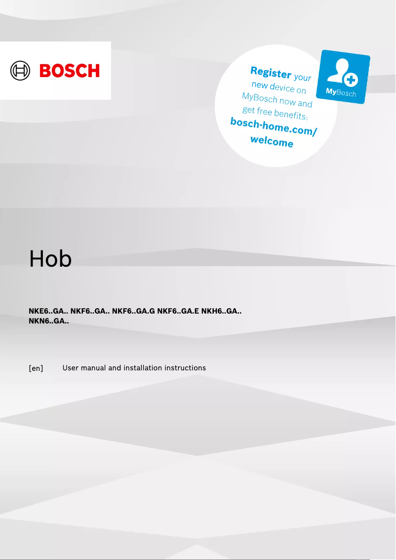 Page 1 de la notice Guide d'installation Bosch NKE645GA2E