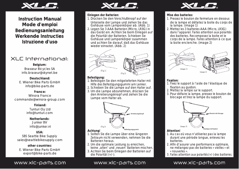 Page 1 of the manual User Manual XLC CL-F07