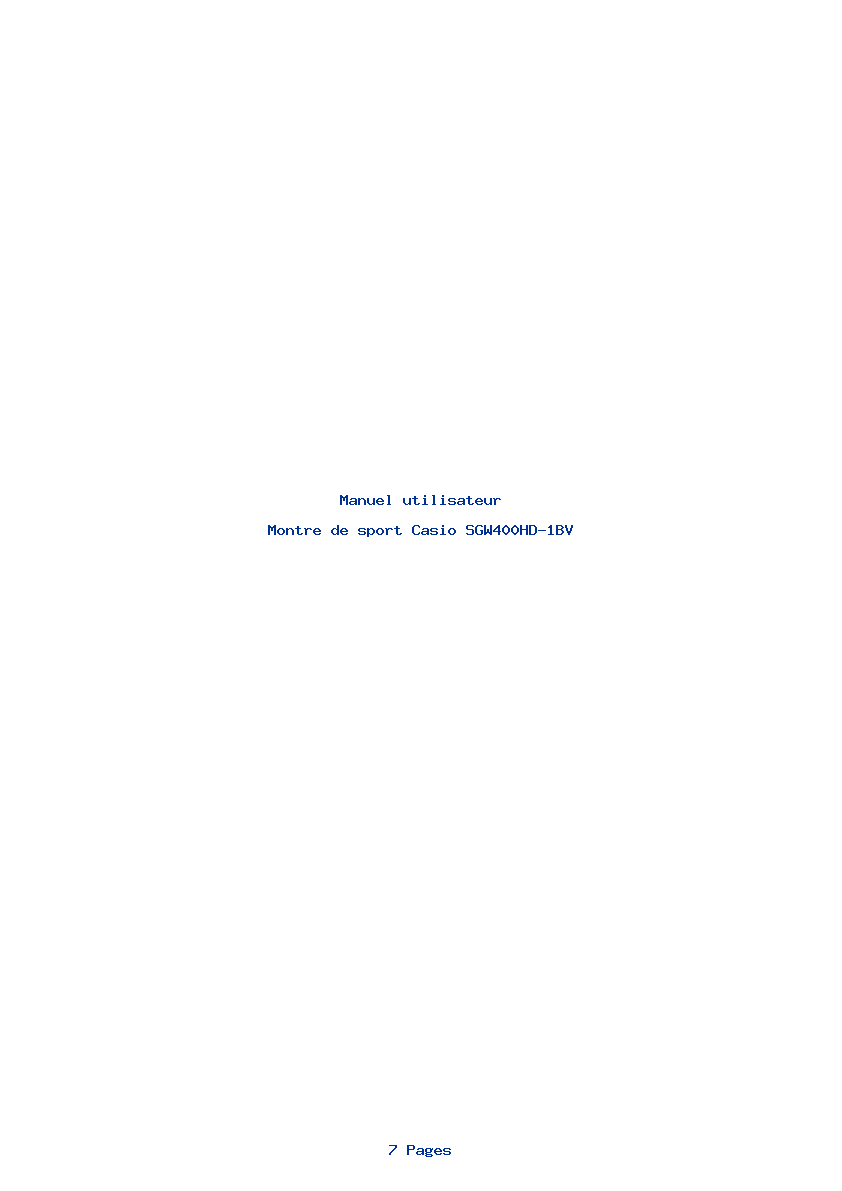Page 1 de la notice Manuel utilisateur Casio SGW400HD-1BV