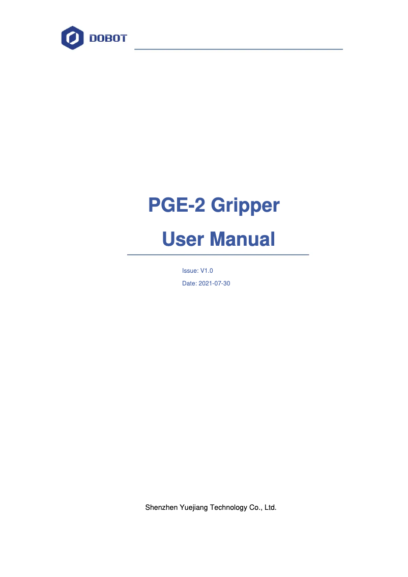 Page 1 de la notice Manuel utilisateur Dobot DT-AC-MAP1-001
