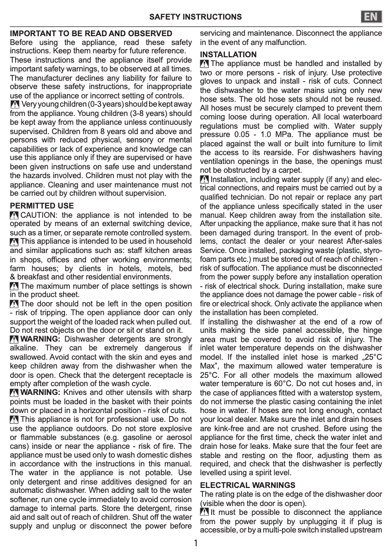 Page 1 de la notice Manuel utilisateur Ignis G2I HD526 A