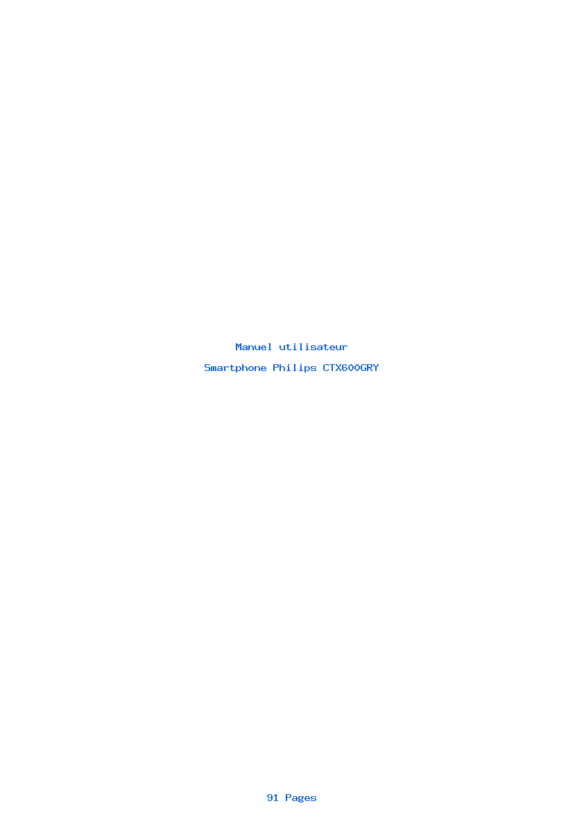 Page 1 de la notice Manuel utilisateur Philips CTX600GRY