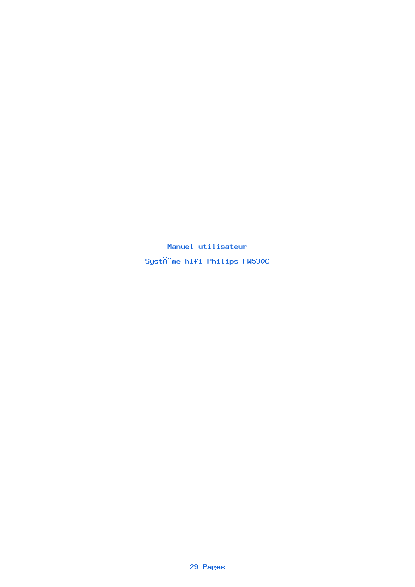 Page 1 de la notice Manuel utilisateur Philips FW530C