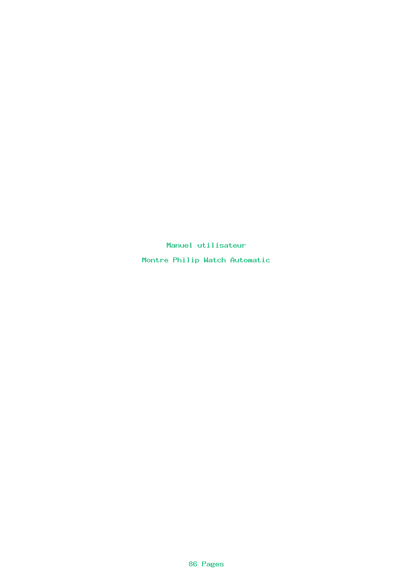 Page 1 de la notice Manuel utilisateur Philip Watch Automatic