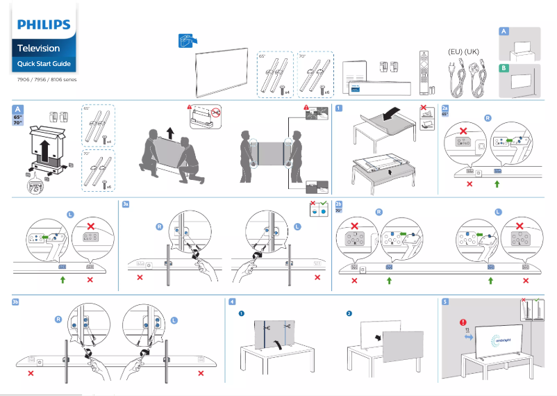 Page 1 of the manual Quick Start Guide Philips 70PUS7956
