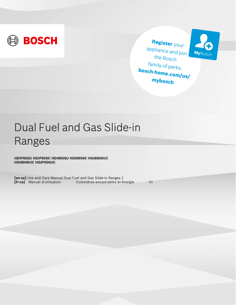 Page 1 of the manual User Manual Bosch HDIP056C