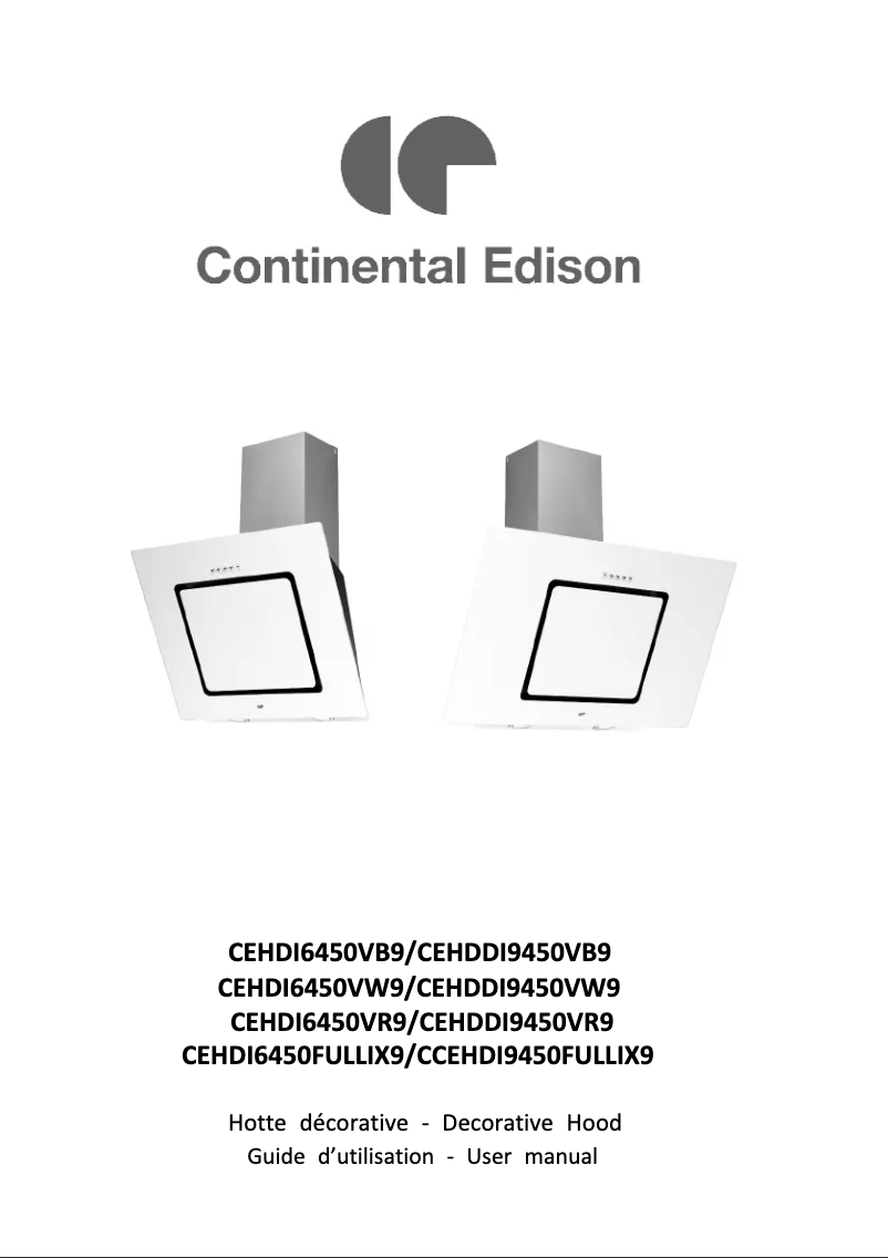 Page 1 de la notice Manuel utilisateur Continental Edison CEHDI9450WB9